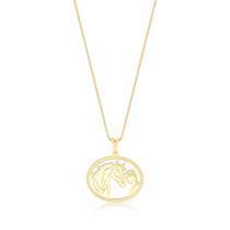 Colar Menina com Cavalo em Corrente Veneziana Revestido em Ouro Colar Menina com Cavalo em Corrente Veneziana Revestido em Ouro