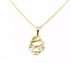 Colar Menina Filha Amada Trança no Cabelo Folheado 18k Colar Menina Filha Amada Trança no Cabelo Folheado 18k