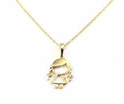 Colar Menina Filha Folheado em Ouro 18k Colar Menina Filha Folheado em Ouro 18k