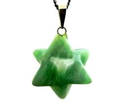 Colar Merkaba Pedra Amazonita Verde Natural Argola Prata 950