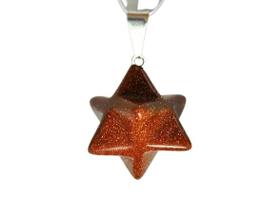 Colar Merkaba Pedra Do Sol Pino e Presilha Prateado