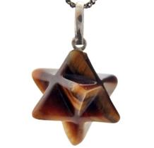 Colar Merkaba Pedra Olho de Tigre Extra Pino Prata 950 Colar Merkaba Pedra Olho de Tigre Extra Pino Prata 950