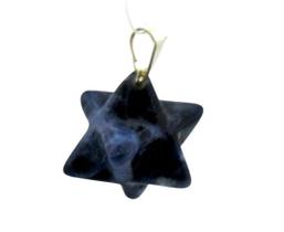 Colar Merkaba Pedra Sodalita Azul Presilha Prateado
