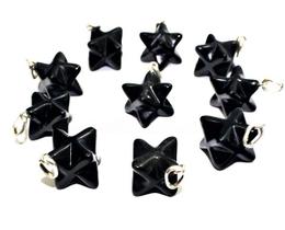 Colar Merkabah Pedra Obsidiana Negra Pino Prata 950 Colar Merkabah Pedra Obsidiana Negra Pino Prata 950