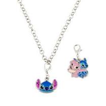 Colar metal 2 pingentes stitch angel - disney