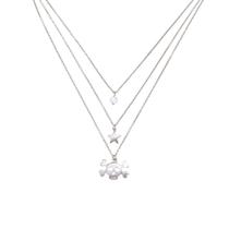 Colar Metal Caveira com 3 pingentes CO1168 Colar Metal Caveira com 3 pingentes CO1168