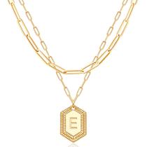 Colar MEVECCO Dainty Gold Initial 18K banhado a 18K para mulheres
