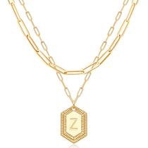 Colar MEVECCO Dainty Gold Initial 18K banhado a 18K para mulheres