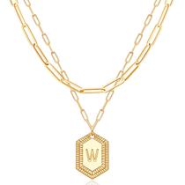 Colar MEVECCO Dainty Gold Initial 18K banhado a 18K para mulheres