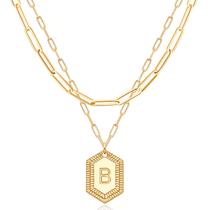 Colar MEVECCO Dainty Gold Initial 18K banhado a 18K para mulheres
