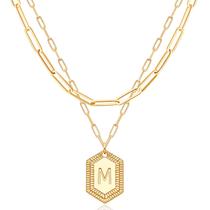 Colar MEVECCO Dainty Gold Initial 18K banhado a 18K para mulheres