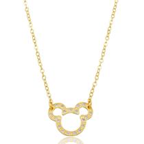 Colar Mickey Mouse Banhado Ouro 18k Semijoia Antialérgica