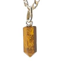 Colar Micro Pontinha Jaspe Amarelo Montagem Prata 950