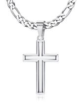 Colar MILACOLATO em prata esterlina 925, cruz de 22 polegadas