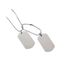 Colar Militar Masculino De Aço Inoxidável Com Duplo Pingente De Identificação (Dog Tag) Em Aço Colar Militar Masculino De Aço Inoxidável Com Duplo Pingente De Identificação (Dog Tag) Em Aço