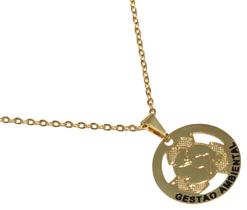 Colar Minha Profissão Gestão Ambiental Folheado Ouro 18k