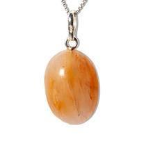 Colar Mini Cabochão Aragonita Raio Laranja Pino Prata 950