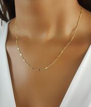 Colar Mini Corações Lisos Banhado em Ouro 18k