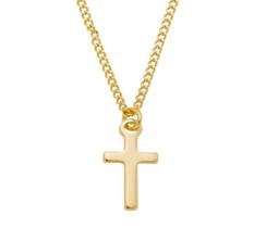 Colar Mini Cruz Lisa Banhado em Ouro 18K Colar Mini Cruz Lisa Banhado em Ouro 18K