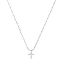 Colar mini cruz zircônias folheado em ródio branco Colar mini cruz zircônias folheado em ródio branco