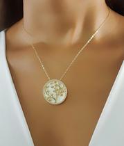 Colar Mini Elo Árvore da Vida com Madrepérola Banhado a Ouro