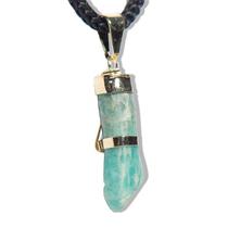 Colar Mini Figa Amazonita Verde Montagem Dourado Colar Mini Figa Amazonita Verde Montagem Dourado