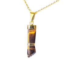 Colar Mini Figa Olho de Tigre Montagem Dourado