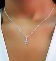 Colar Mini Patinha Zircônia Cristal Banhado a Prata