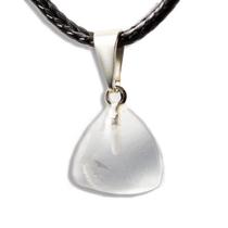 Colar Mini Trillion Cristal 11mm Pedra Natural Pino Prateado