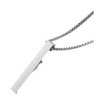 Colar Minimalista Casual Unissex Com Pingente De Barra 3D Em Aço Inoxidável
