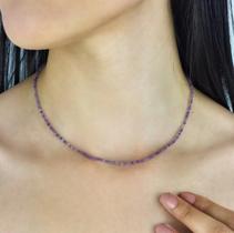 Colar Minimalista de Ametista Facetada com Fecho em Prata 925 - Sabedoria e Intuição