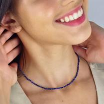 Colar Minimalista de Pedra Lápis Lazúli com Fecho de Prata 925 - Dom e Propósito