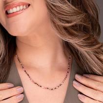 Colar Minimalista de Turmalina Melancia Facetado com Fecho em Prata 925 - Harmonia e Compaixão