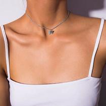 Colar Minimalista Dourado Feminino Gargantilha Borboleta Per