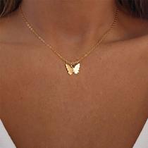 Colar Minimalista Dourado Feminino Gargantilha Borboleta Per Colar Minimalista Dourado Feminino Gargantilha Borboleta Per