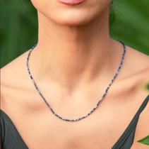 Colar Minimalista Facetado de Sodalita - Poder e Direcionamento