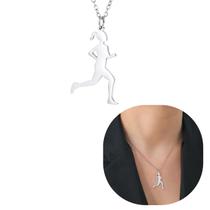 Colar Minimalista Fitness Corrida Aço Inoxidável Tendência Run Maratona Estiloso Trending