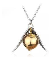 Colar Minimalista Harry Potter Pomo de Ouro - Pingente de Asa Delicado Moda Geek Colar Minimalista Harry Potter Pomo de Ouro - Pingente de Asa Delicado Moda Geek