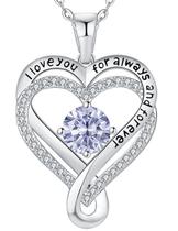 Colar Mkhhy S925 Infinity Heart Diamond June Alexandrite Colar Mkhhy S925 Infinity Heart Diamond June Alexandrite