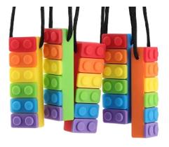 Colar Mordedor Sensorial Silicone Autismo Ansiedade Bloco Co