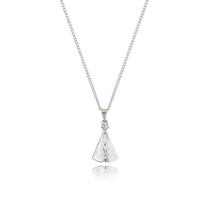 colar não mudar a cor banhado senhora aparecida em aço inox antialérgico corrente qualidade prateado