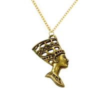 Colar Nefertiti Dourado O Poder da Rainha do Egito Arquétipo com Corrente de Aço Inoxidável