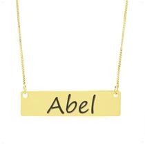 Colar Nome Personalizado Chapinha Gravação Abel Banhado Ouro 18K - 999004145 Colar Nome Personalizado Chapinha Gravação Abel Banhado Ouro 18K - 999004145