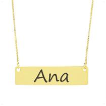 Colar Nome Personalizado Chapinha Gravação Ana Banhado Ouro 18K - 999004235 Colar Nome Personalizado Chapinha Gravação Ana Banhado Ouro 18K - 999004235