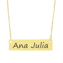 Colar Nome Personalizado Chapinha Gravação Ana Julia Banhado Ouro 18K - 999004236 Colar Nome Personalizado Chapinha Gravação Ana Julia Banhado Ouro 18K - 999004236