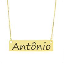 Colar Nome Personalizado Chapinha Gravação Antônio Banhado Ouro 18K - 999004155 Colar Nome Personalizado Chapinha Gravação Antônio Banhado Ouro 18K - 999004155