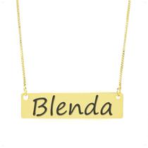 Colar Nome Personalizado Chapinha Gravação Blenda Banhado Ouro 18K - 999004251 Colar Nome Personalizado Chapinha Gravação Blenda Banhado Ouro 18K - 999004251