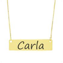 Colar Nome Personalizado Chapinha Gravação Carla Banhado Ouro 18K - 999004256 Colar Nome Personalizado Chapinha Gravação Carla Banhado Ouro 18K - 999004256
