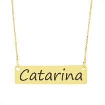 Colar Nome Personalizado Chapinha Gravação Catarina Banhado Ouro 18K - 999004262 Colar Nome Personalizado Chapinha Gravação Catarina Banhado Ouro 18K - 999004262