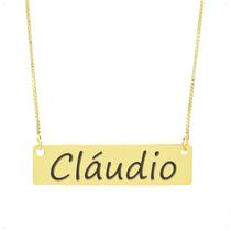 Colar Nome Personalizado Chapinha Gravação Cláudio Banhado Ouro 18K - 999004171 Colar Nome Personalizado Chapinha Gravação Cláudio Banhado Ouro 18K - 999004171